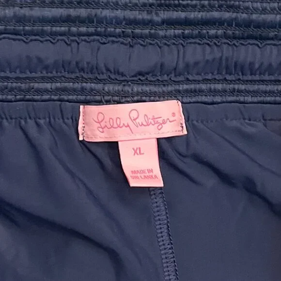 Lily Pulitzer Women's Claudette Scalloped Shell Lace Shorts-Navy Size XL - Picture 3 of 6